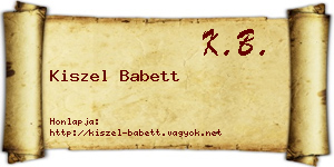 Kiszel Babett névjegykártya